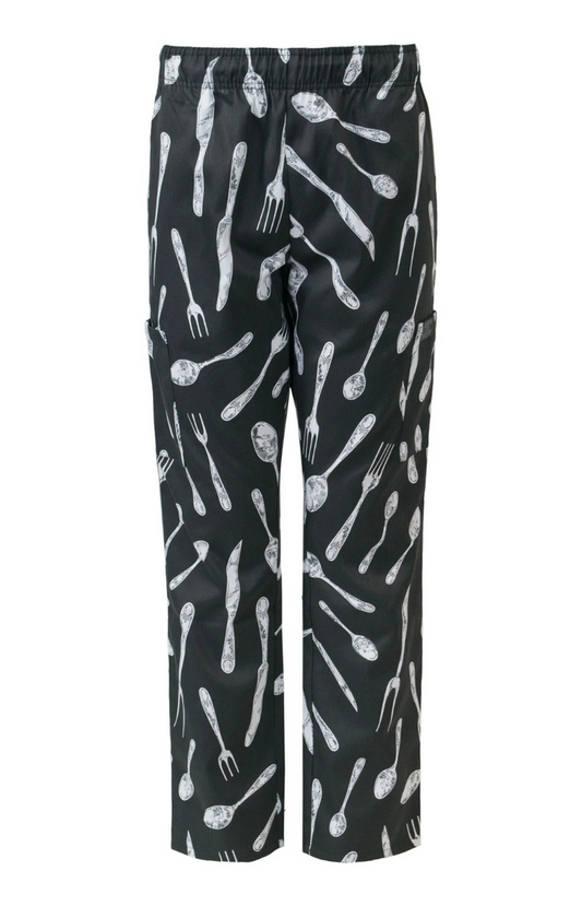 Pantalón Unisex Chef Code Con Jareta y 5 Bolsas Knife & Fork
