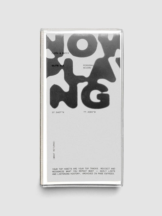 Personal Record Notebook Set, A5 Slim, front exterior of clear vinyl notebook cover with dashboards layered in the front slot