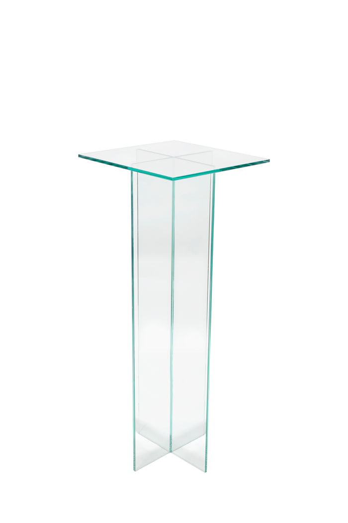 PLATE GLASS STAND - 12" × 12" × 30"