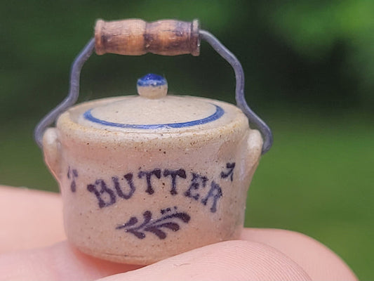 Pottery Butter Crock by Jane Graber