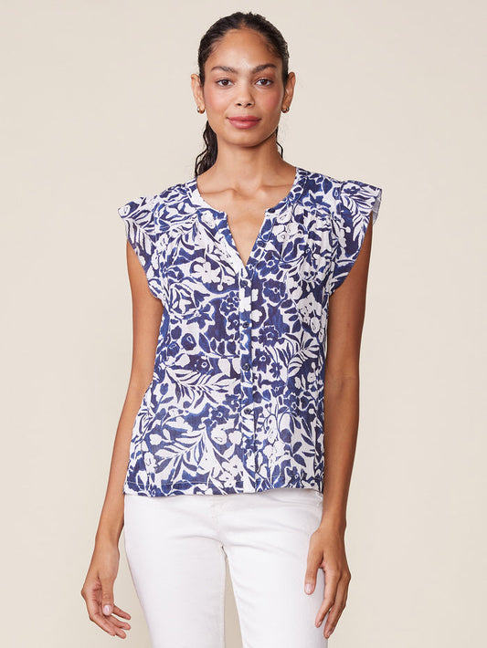 Printed Button Down Top