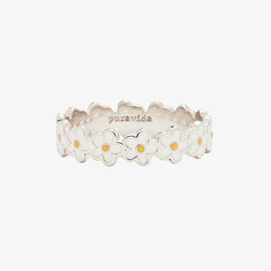 PuraVida Silver Painted Blooms Ring