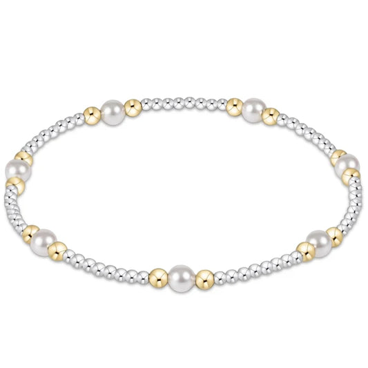 Purpose Pearl 4mm Mixed Metal Bracelet
