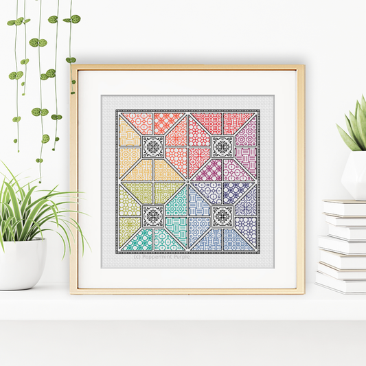 Quadrata Blackwork Pattern by Peppermint Purple
