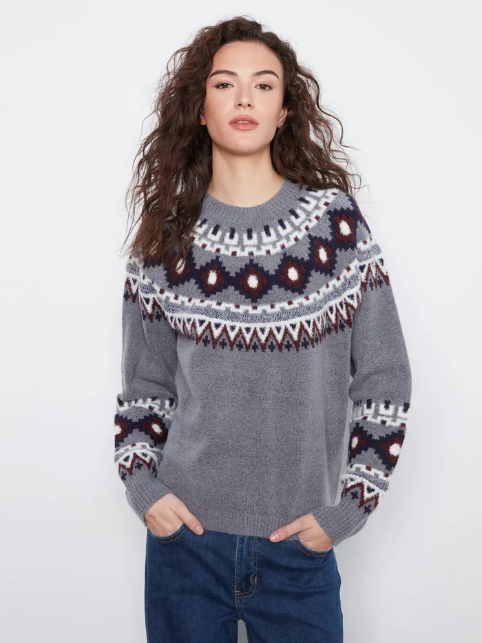 Raglan LS Fair Isle Crew