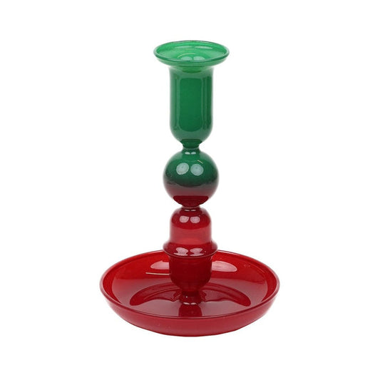 Red & Green Ombre Christmas Glass Candle Holder Talking Tables &Keep