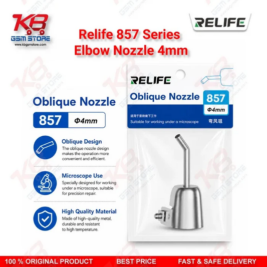 Relife 857 Series Elbow Nozzle 4mm – 45° Bent Hot Air Gun Nozzle