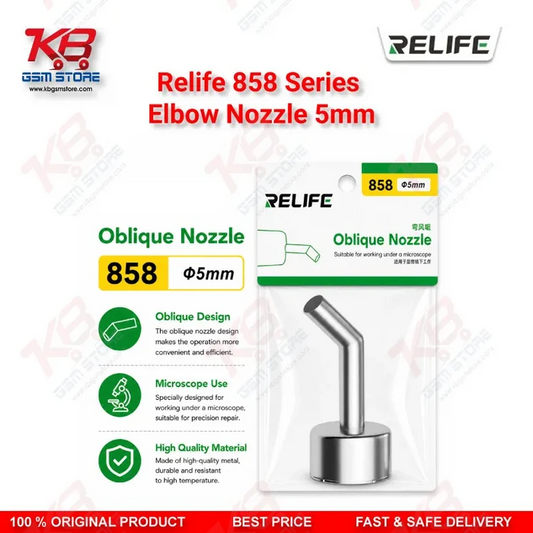 Relife 858 Series 45° Elbow Nozzle 5mm – Hot Air Rework Station Nozzle
