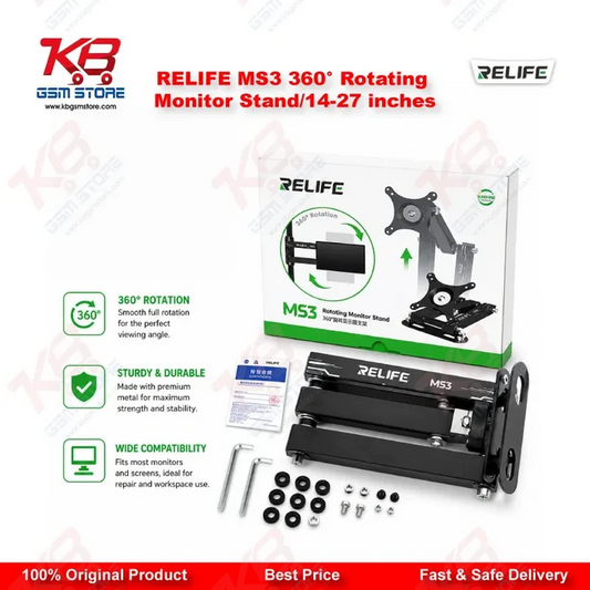 RELIFE MS3 360° Rotating Wall Mount Monitor Stand – 14 to 27 Inch