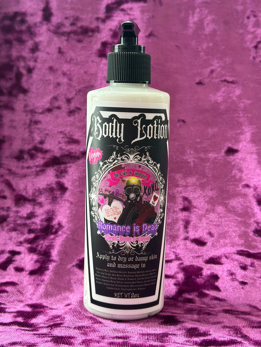 Romance is dead 8oz body lotion