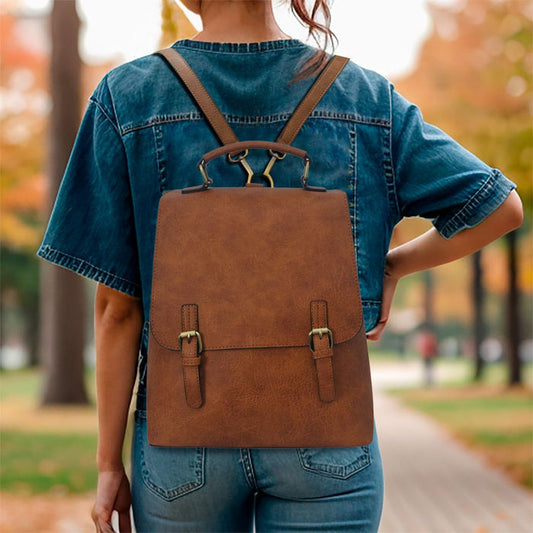 !SALE! Light Brown Faux Leather NGIL Utility Backpack