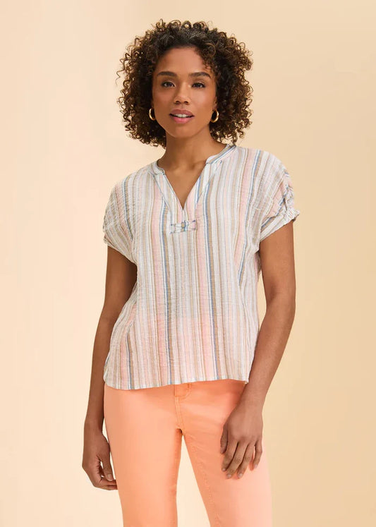 Short Sleeve Striped Blouse 7890818