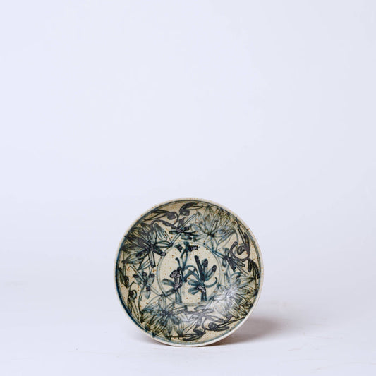 Small Blue and White Porcelain Lotus Dish