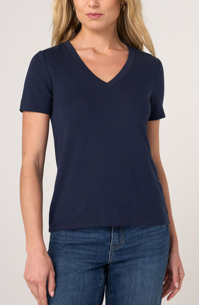 SS V-neck Knit Tee