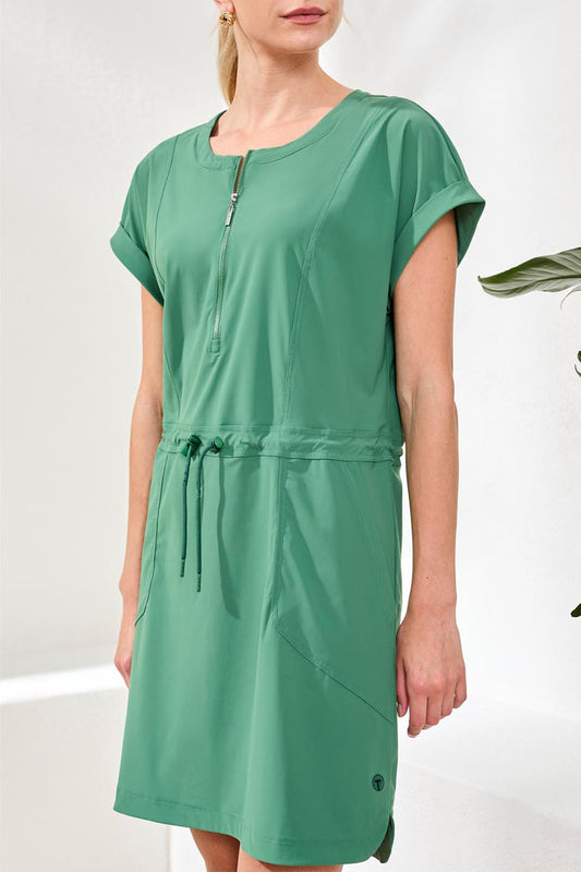 SS Zip Dress w/ Drawcord