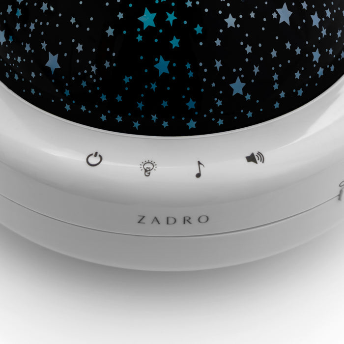 Zadro STARPRO4C 705004424370 product photo close up of control panel, starlight projector & sound spa in front of a white background