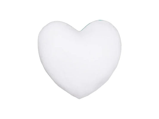 Sublimation Heart Shaped Blended Plush Pillow Cover(White w/ White, 40*40cm)