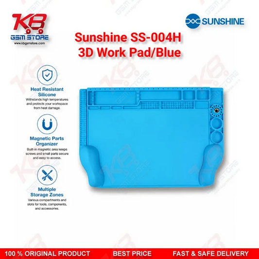 Sunshine SS-004H 3D Silicone Work Pad Heat Resistant Repair Mat – Blue