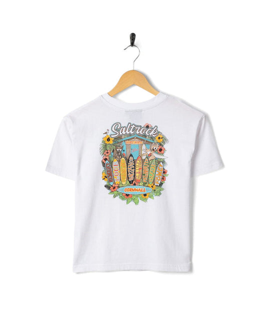 Surf Shack Cornwall Kids Short Sleeve T-Shirt in White