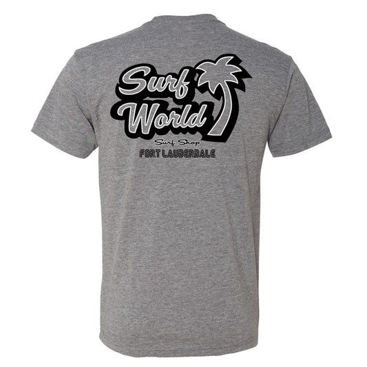 Surf World Locos Palm Tri-blend Tee - Heather Grey Mens T Shirt