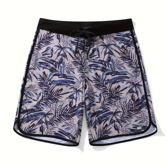 Surf World Painted Palms 19" Boardshorts - Black Mauve Blue Mens Boardshorts