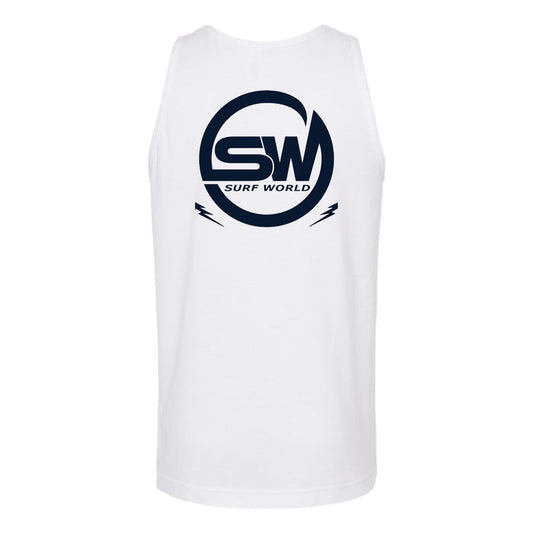 Surf World SW Boltz Tank Top - White Mens T Shirt