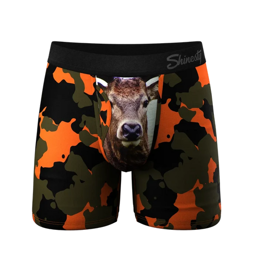 The Bambi Bunchers | Orange Camo Deer Ball Hammock Pouch Underwear with Fly SHN-0469