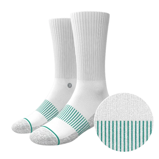 The Cloud 9 | White Stay Weird Heel Hammock Crew Socks