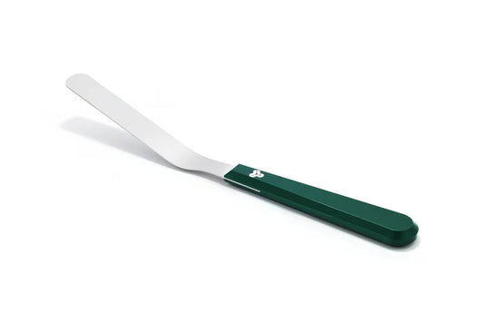 Titanium Spatula with green handle on a white background