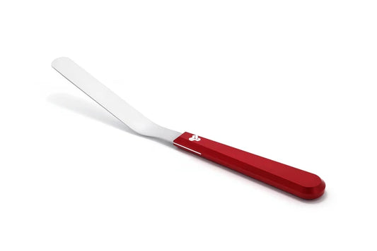 Titanium Spatula with red handle on a white background.