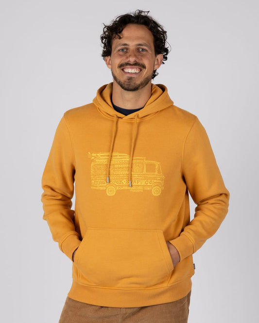 Trail Bus Mens Pop Hoodie in Yellow