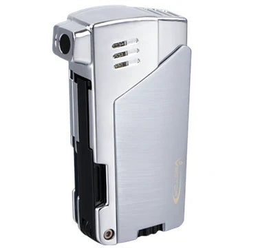 Vector Gladius Chrome Satin Soft Flame Pipe Lighter With Pipe Tool - GLADIUS1C
