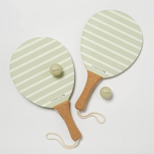 Vintage Beach Paddles: La Palma Sage Stripe