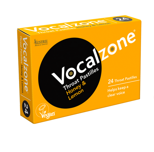 Vocalzone Throat Pastilles – Honey & Lemon 24