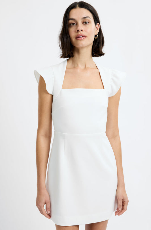 Whisper Square Neck Flutter Sleeve Dress