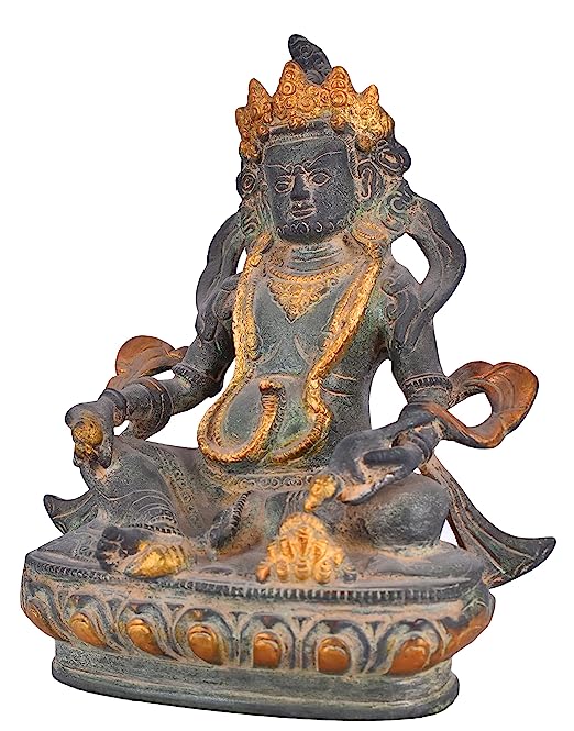 White Whale Brass Kuber Statue Religious Strength God Sculpture Idol Home Decor