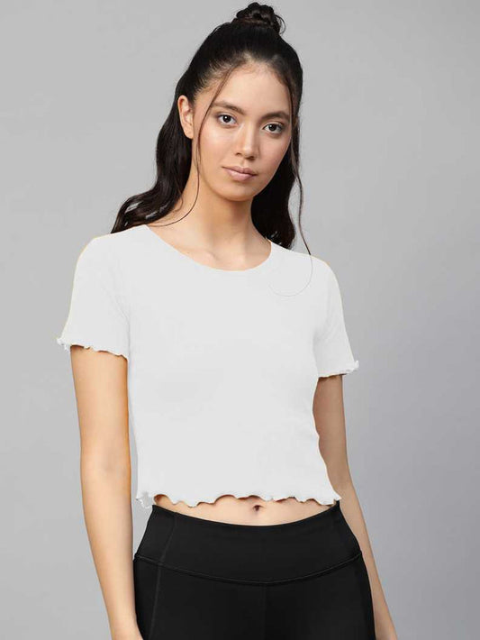 Whitewhale Casual Regular Sleeves Solid Women White Top