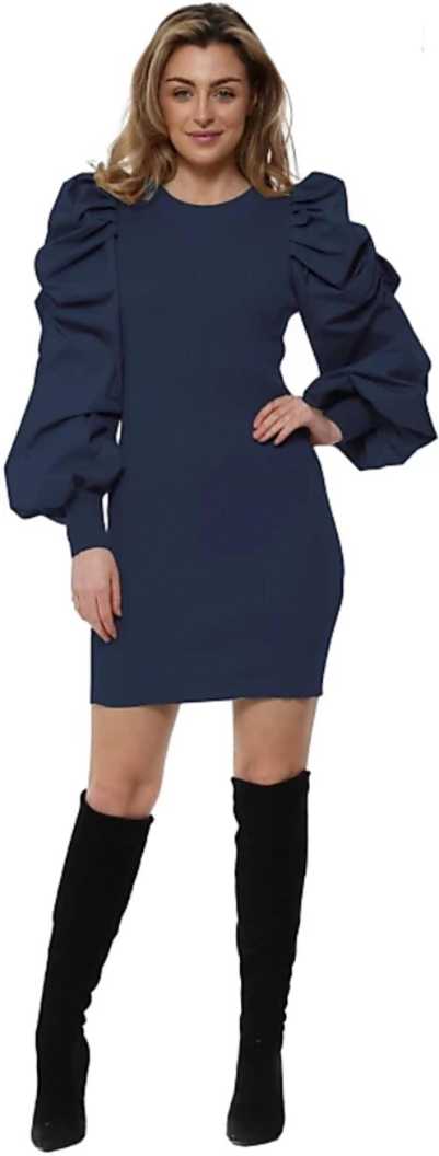 Whitewhale Women Bodycon Navy Dress