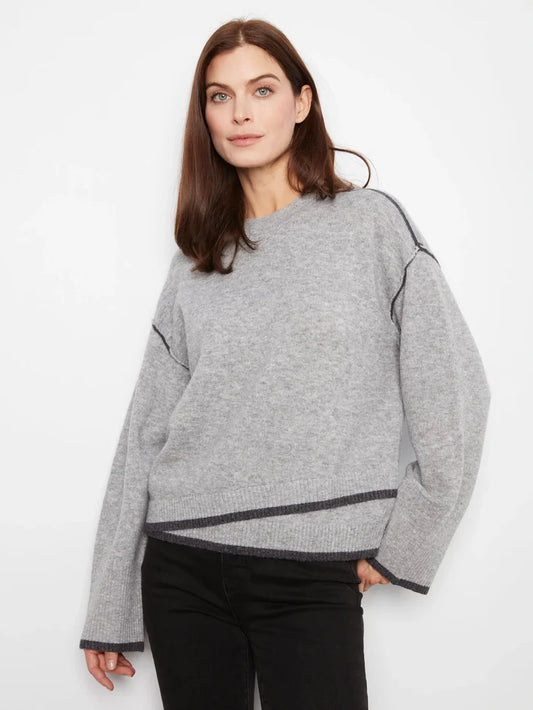 Wide LS Drop Shoulder Crew Neck Sweater