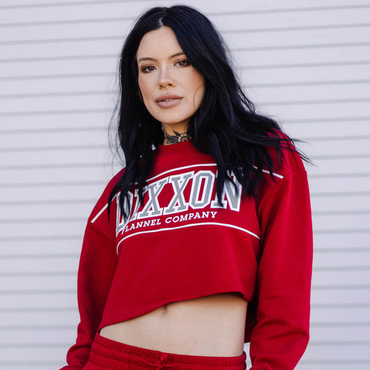Women's DFCO Cropped Crewneck - Red