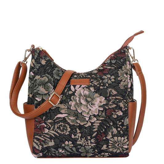 Women’s vintage tapestry vegan‑leather hobo crossbody bag for travel, office, work, and daily use — Canada & USA
