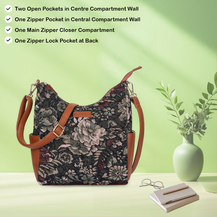 Women’s vintage tapestry vegan‑leather hobo crossbody bag for travel, office, work, and daily use — Canada & USA-feature image