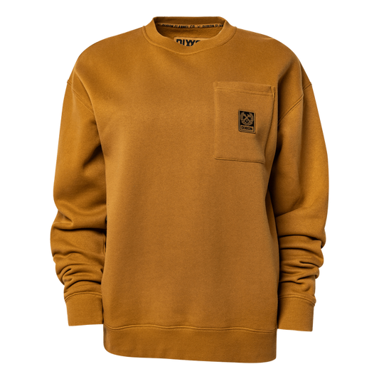 Women's Pocket Crewneck Sweatshirt - Camel