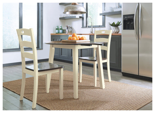 Woodanville D335 Cream/Brown 3-Piece Dining Room Set