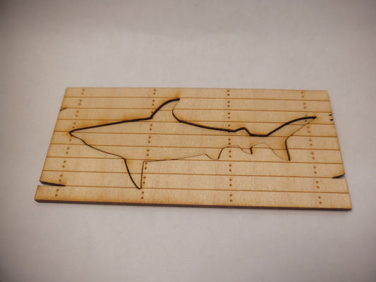 Wooden Cutout Sign - Shark Design