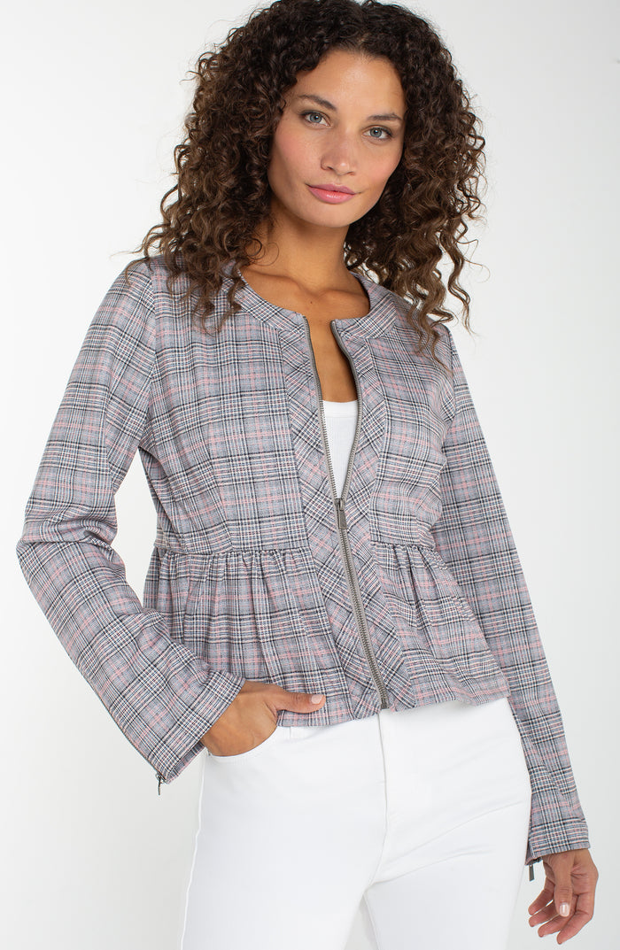 Zip Front Peplum Jacket