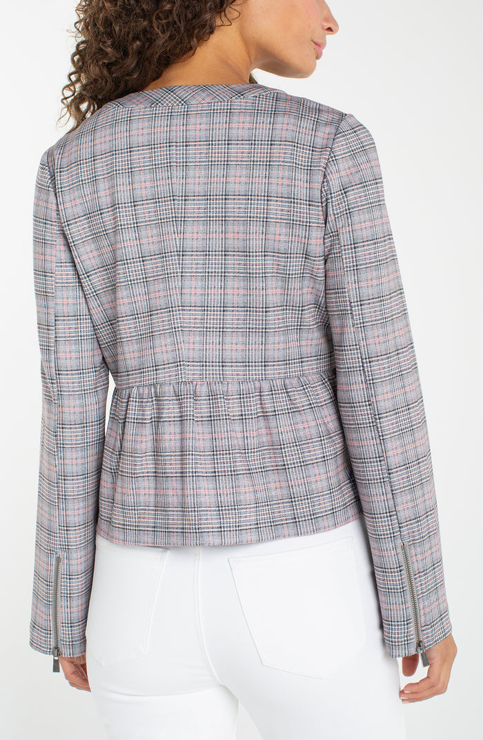 Zip Front Peplum Jacket