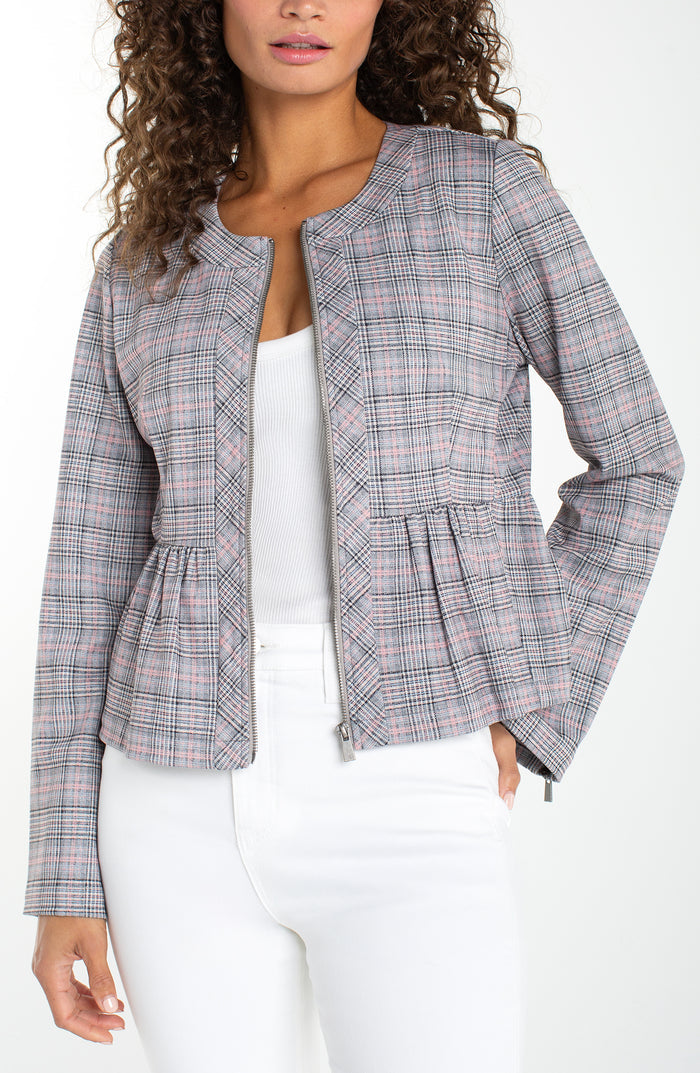 Zip Front Peplum Jacket